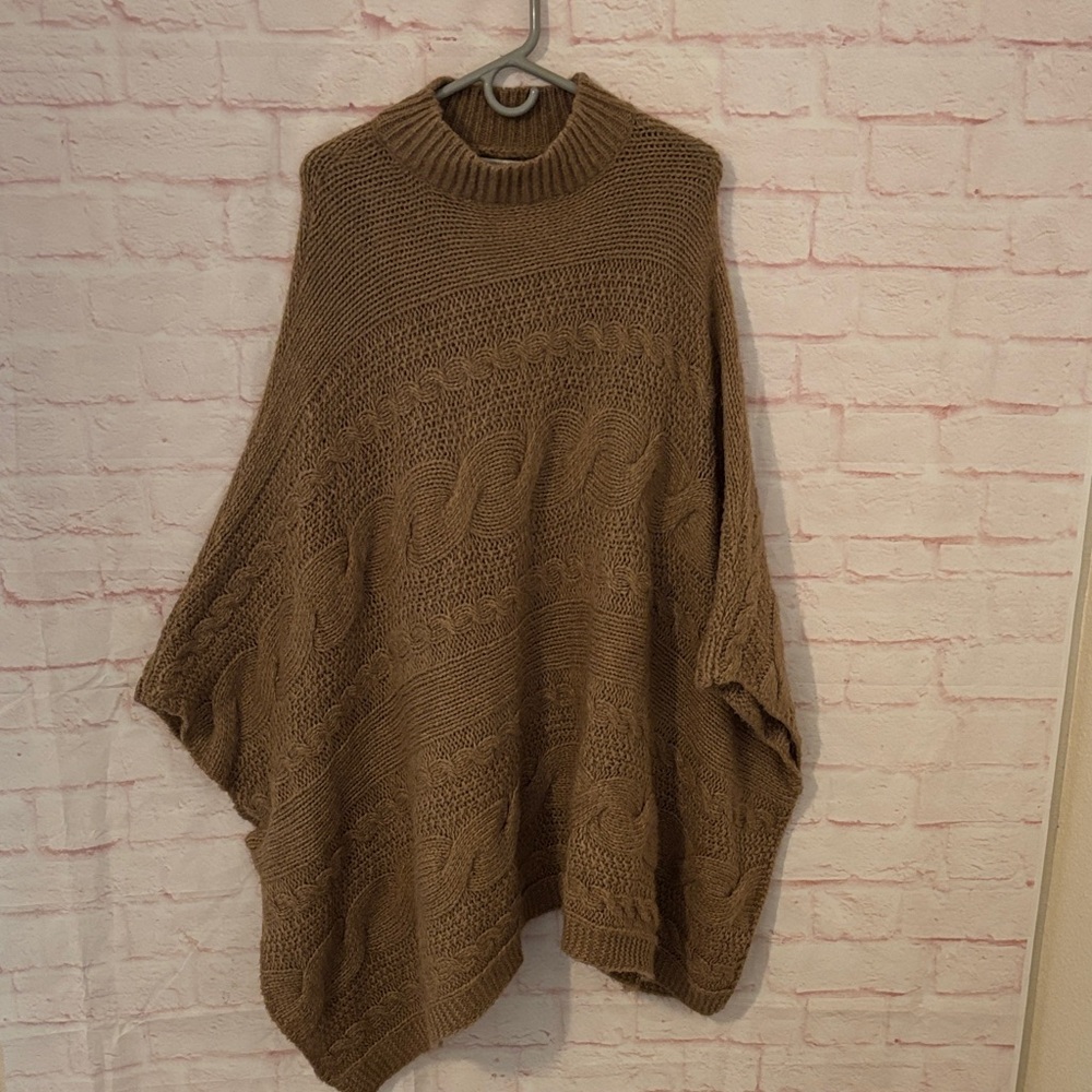 Anthropologie oversized cable knit shrug